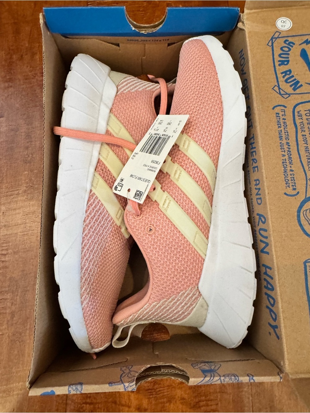 adidas Women’s Pink and Cream Mesh Running Shoes NWT